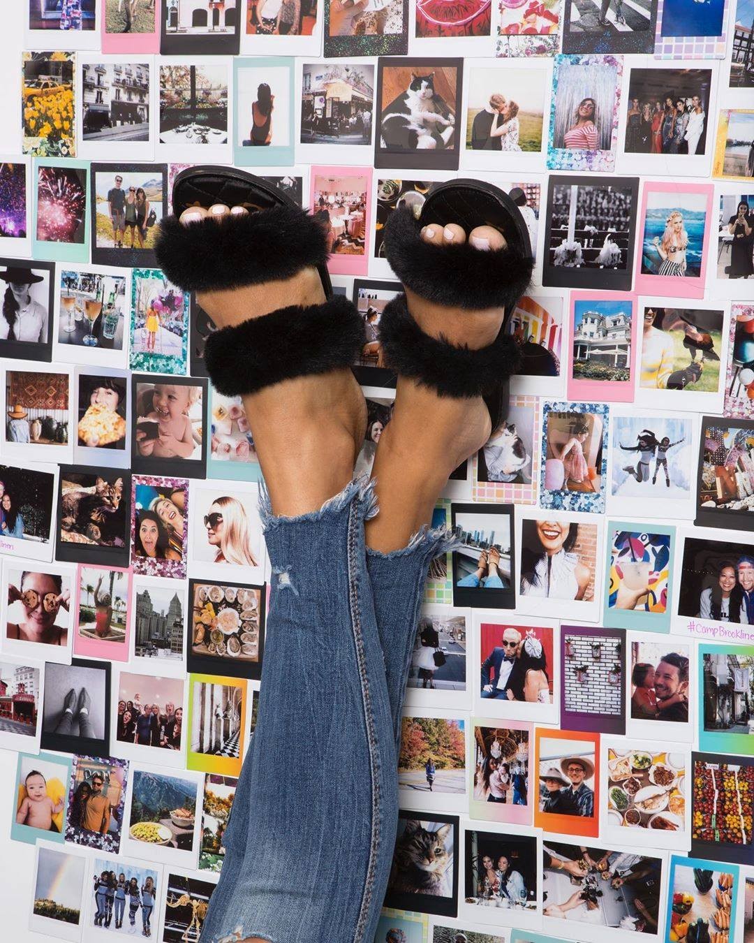instax mini з пастельною космічною рамкою із хмарами та зірками