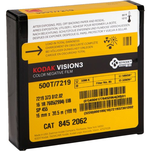 Кіноплівка 16мм Kodak VISION3 500T кольорова #7219 (30.5м, один ряд перфорації)