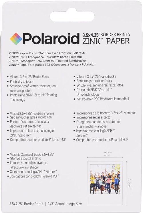 Zink Polaroid 3.5 x 4.25 inch Premium Zink 