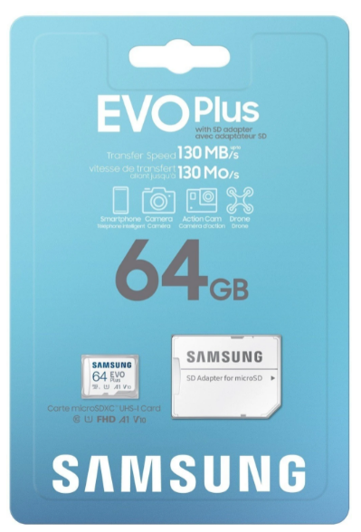 Картка пам'ятi SAMSUNG microSDXC 64GB EVO PLUS